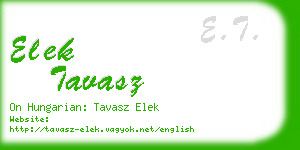 elek tavasz business card